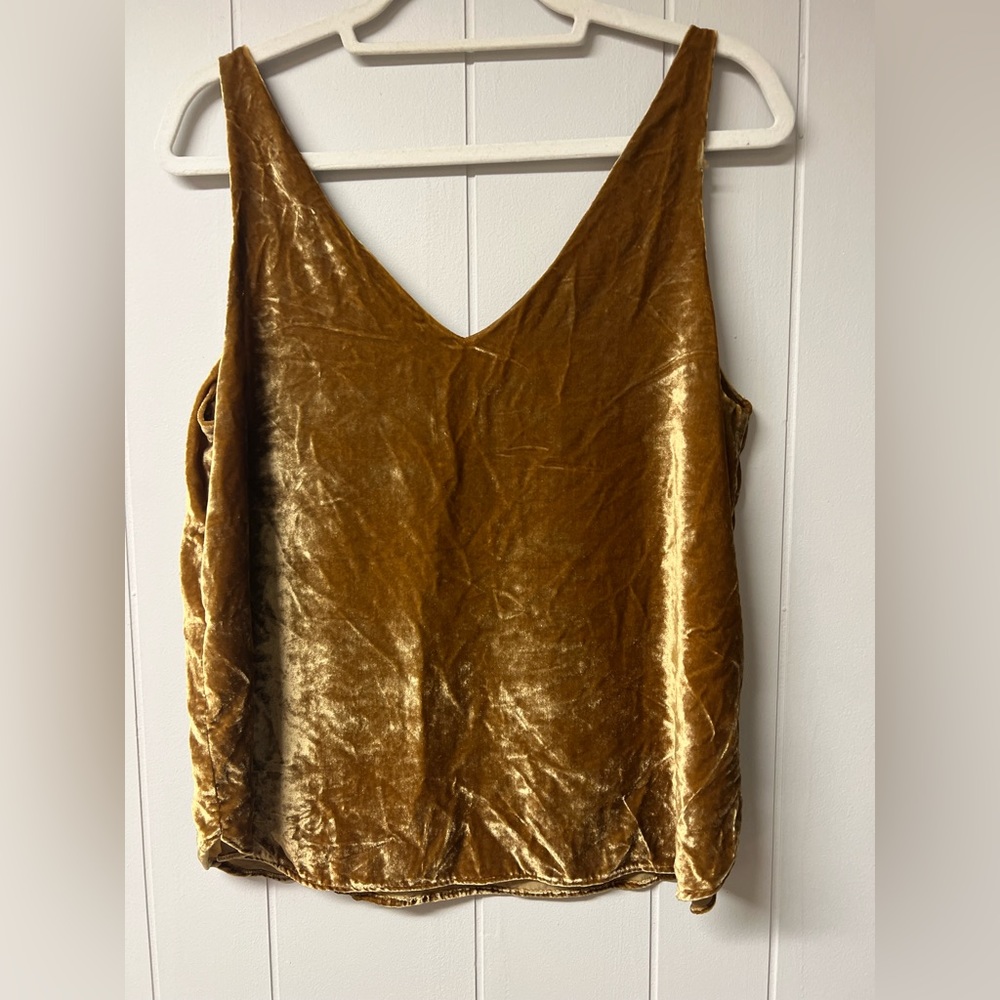 LOFT Mustard Yellow Velvet Tank